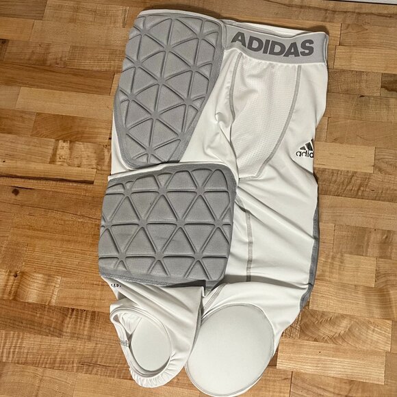 Men's Small Adidas Football Girdle Padded Pants White Gray - Picture 1 of 4